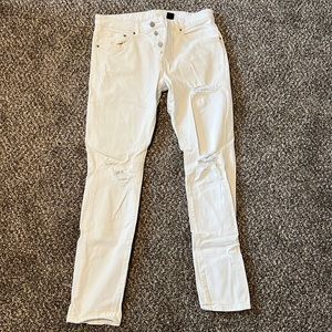 Men’s White Ripped H&M Skinny Jeans - Size 33